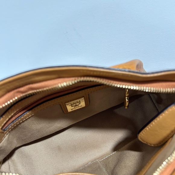 MCM Cognac Visetos Coated Canvas and Leather Shoulder Bag - Picture 10 of 16